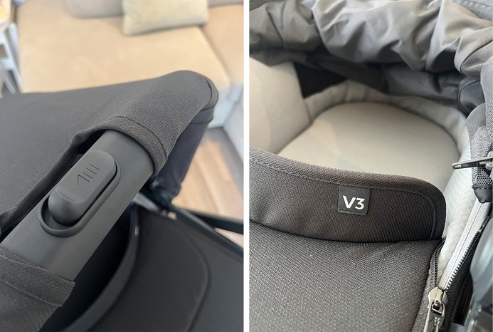 2 pictures of UPPAbaby Vista V3 pushchair carrycot details