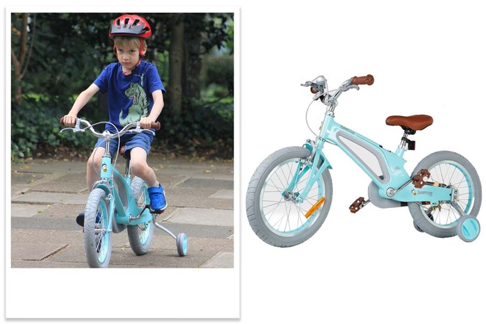 Beehive Toys Blue 16 Vintage Bicycle, Katherine, Ted 7 Beehive Toys Blue 16 Vintage Bicycle with child tester Ted