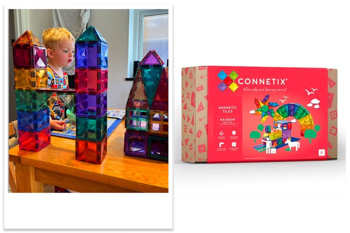 Connetix 120 rainbow pack tested by a 3 year old child