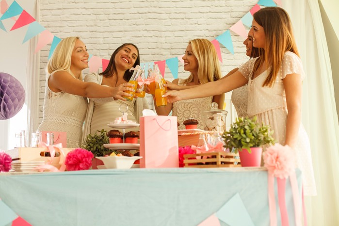 Making celebratory toast to baby's health Making celebratory toast to baby's health