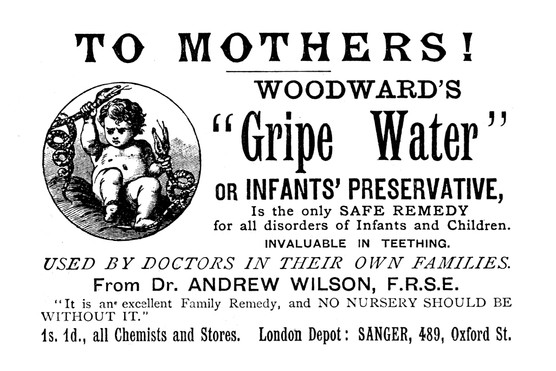 victorian advert for Woodwards gripe water