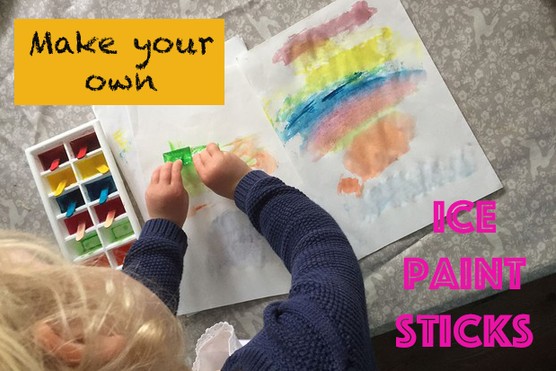 Titled ice paint sticks