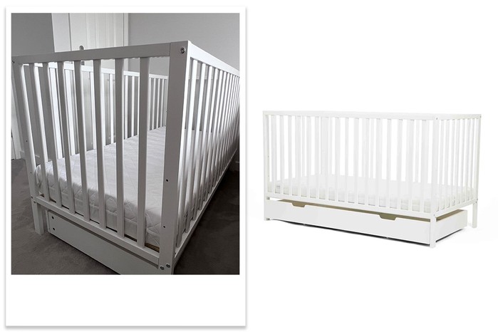 Ickle Bubba Hartley Classic Cot and Under Drawer product shot and tester image