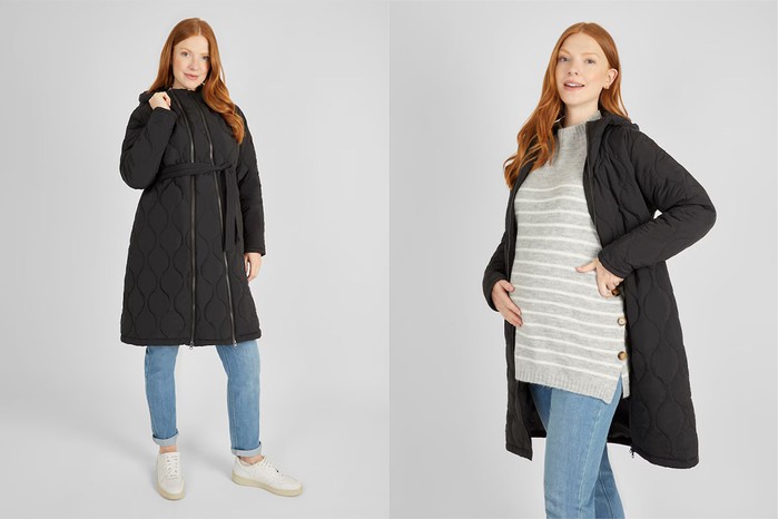 JoJo Maman Bebe 2-in-1 Quilted Maternity Puffer Coat