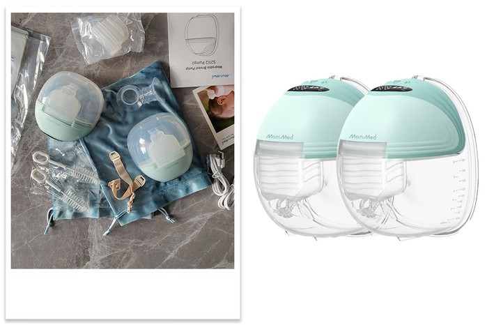 mommed Double Wearable Breast Pump being tested by mum chloe mommed Double Wearable Breast Pump being tested by mum chloe