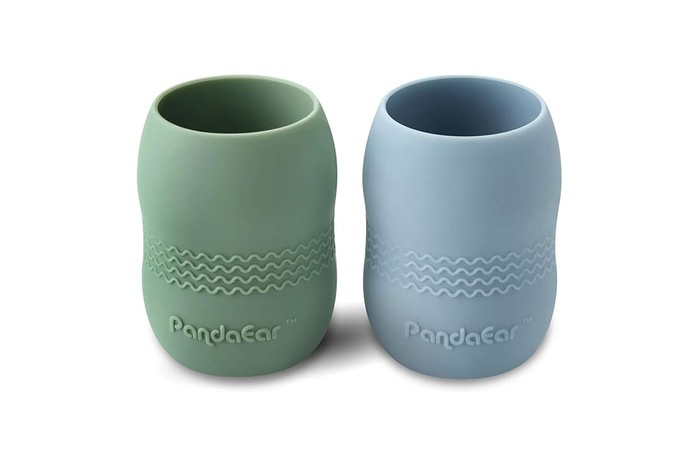 Panda Ear cup Panda Ear cup product shot showing a blue and green cup