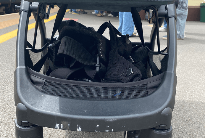 Close-up of Silver Cross Clic 2 pushchair basket