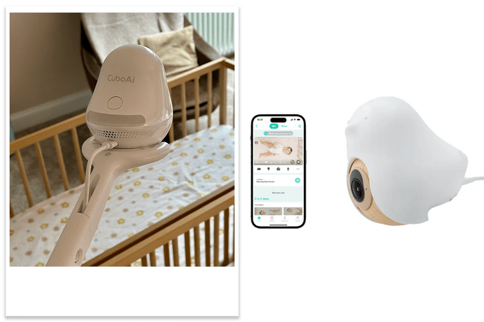 composite image of a cube ai smart monitor 3 being reviewed and product image