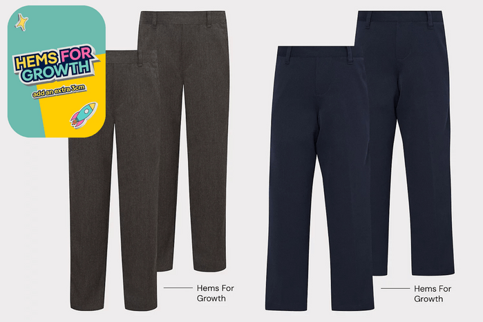 trousers Elasticated Waist Boys School Trousers 2 Pack