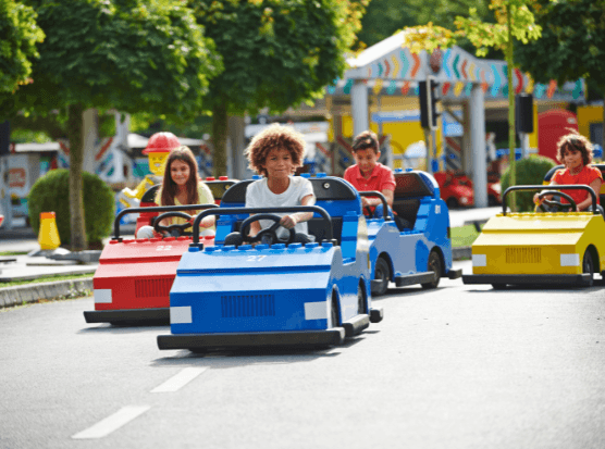 Children on rides at Legoland