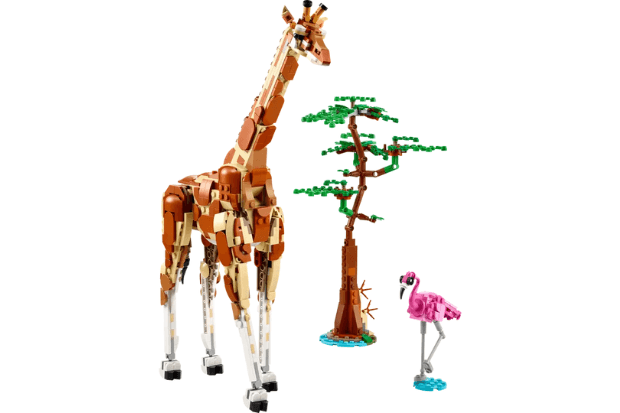 LEGO Wild Safari Animals set with giraffe, flamingo and tree