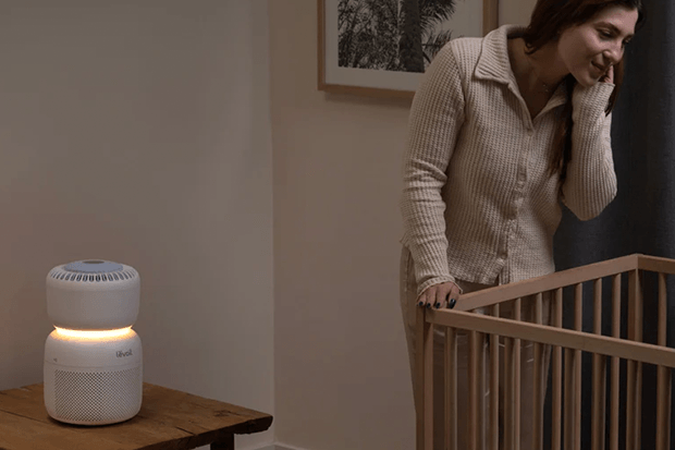 levoit sprout lifestyle image of mother with crib levoit sprout lifestyle image of mother with crib